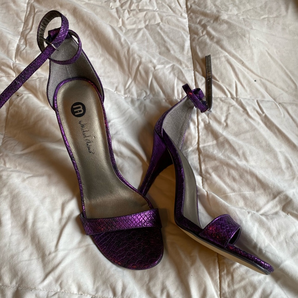 Purple Snakeskin Pattern Heels